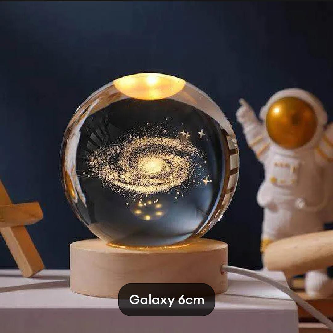 3D Galaxy Crystal Ball Lamp - USB LED Moon Lamp - Night Light For Room - Home Decoration Items - Table Lamp
