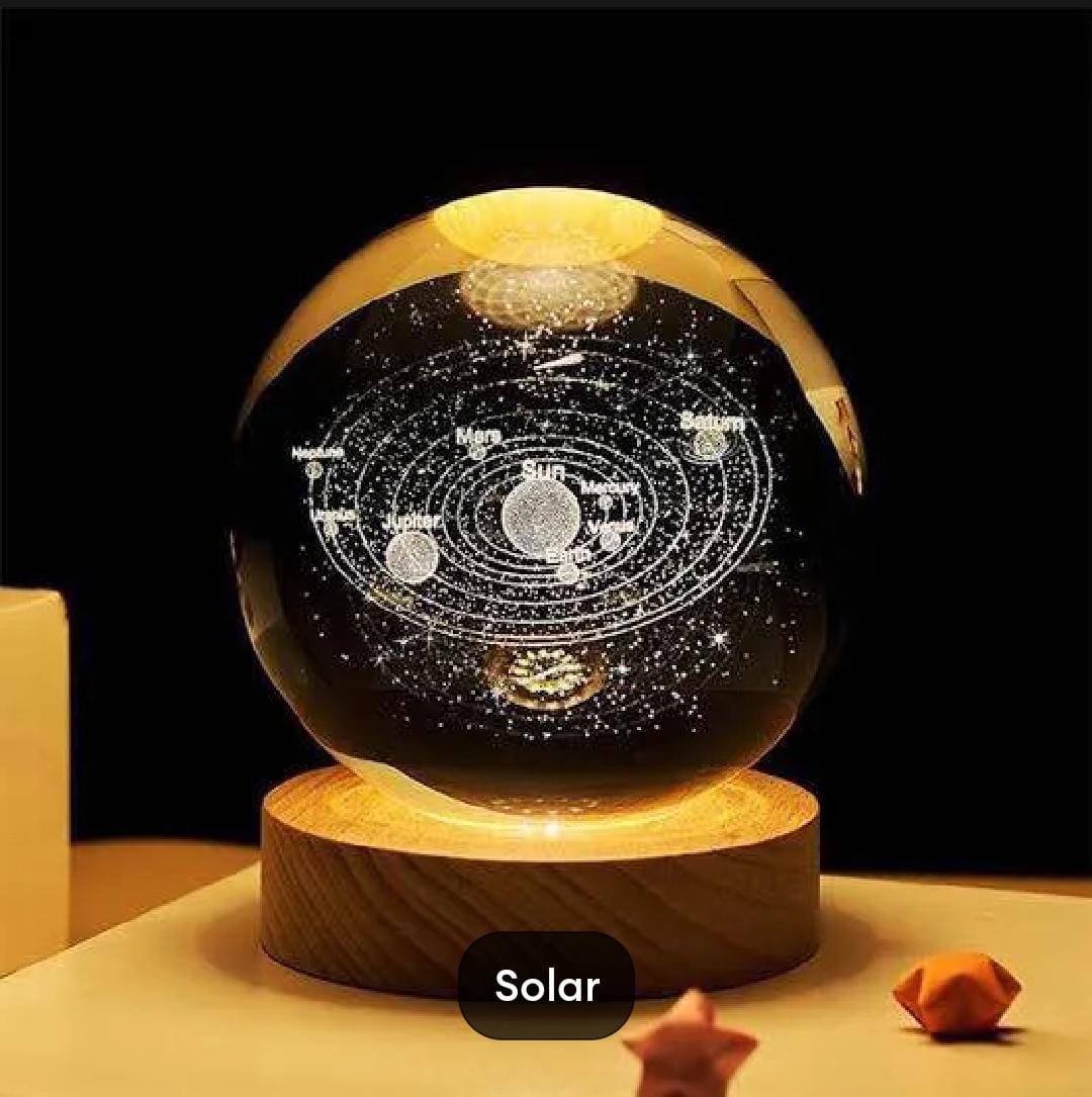 3D Galaxy Crystal Ball Lamp - USB LED Moon Lamp - Night Light For Room - Home Decoration Items - Table Lamp